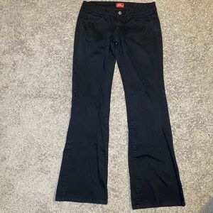 Women’s Dickies Pants Size 1 Black Flare Bell Bottom Jeans Genuine Denim